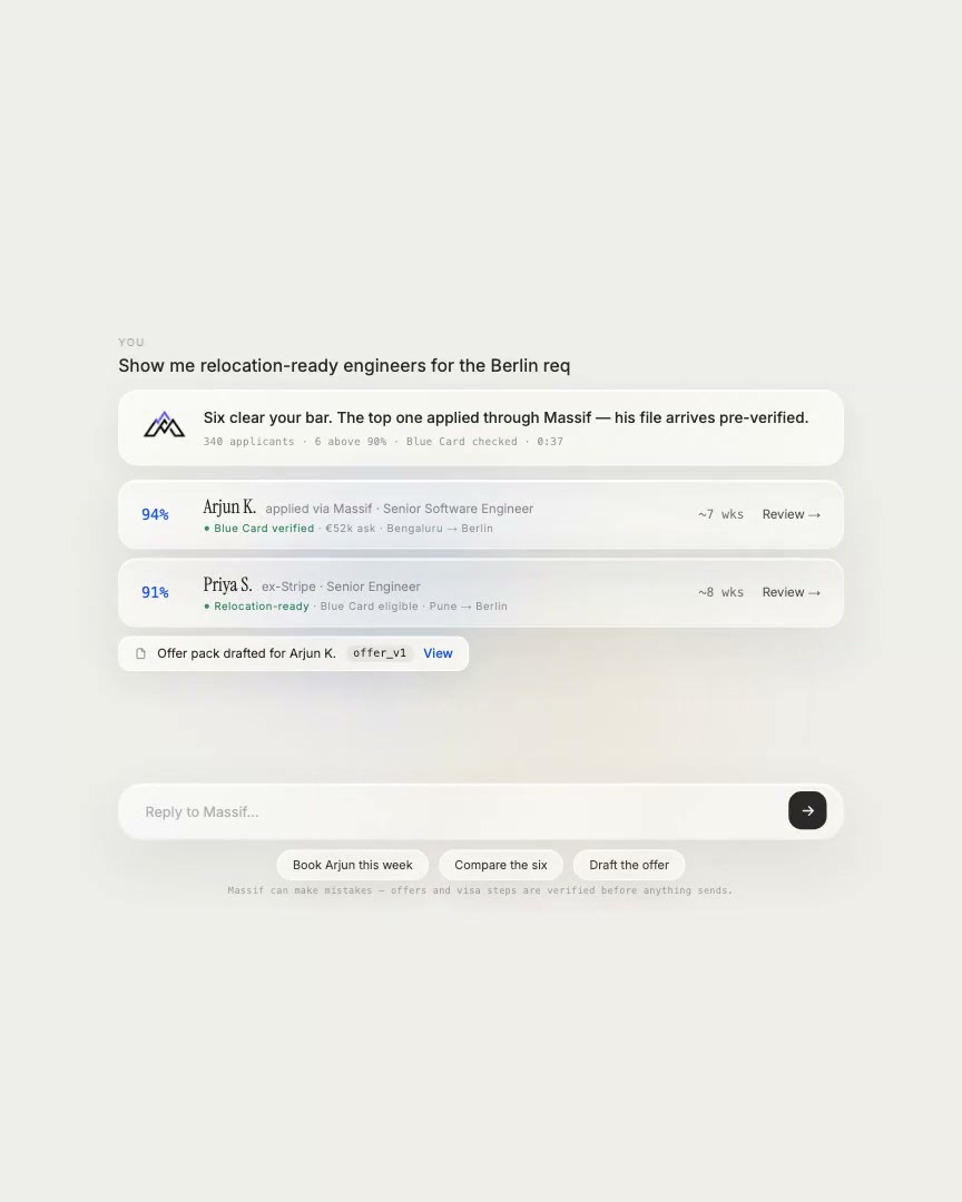 Massif hiring interface